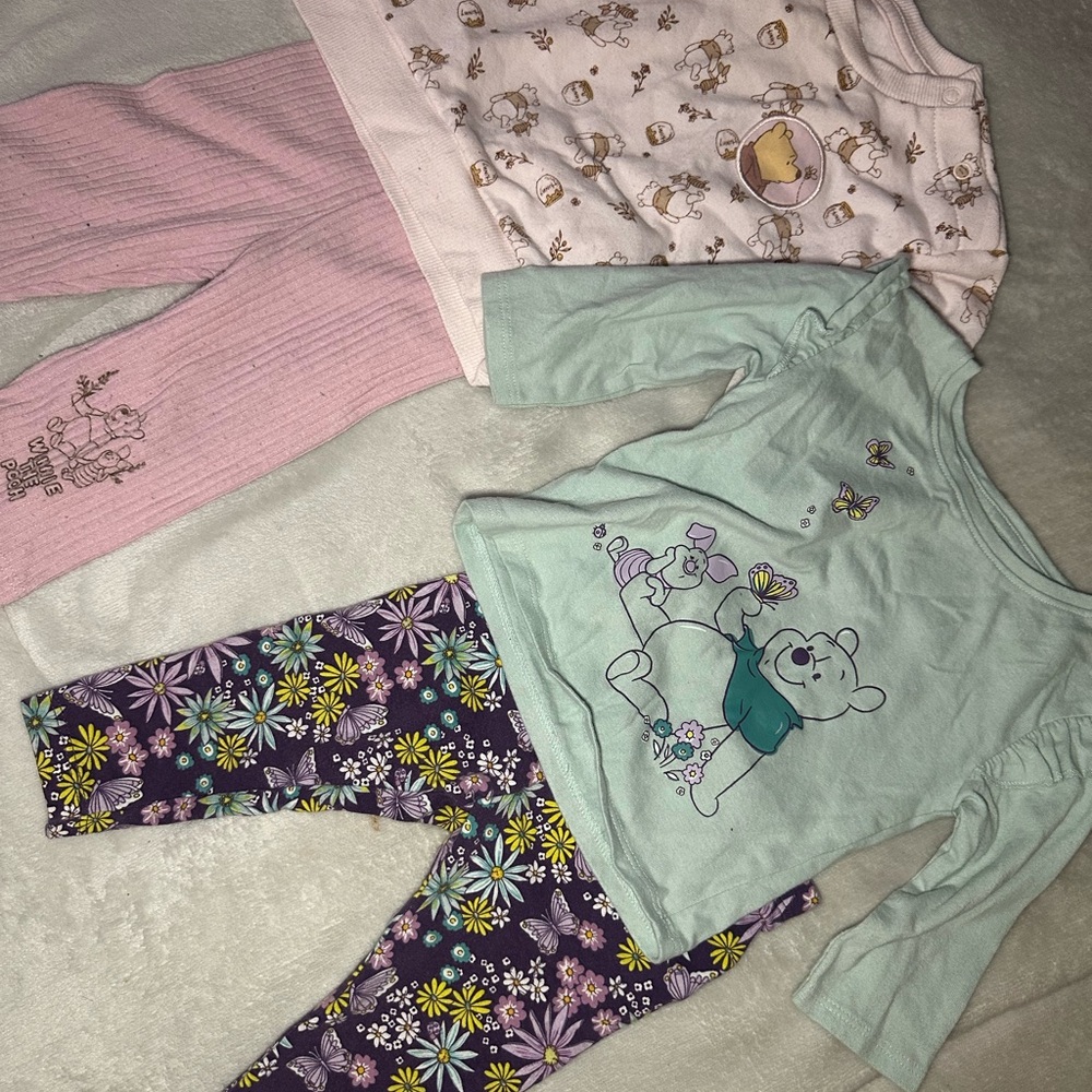 Disney Pooh  - Pink and Mint with Purple Accents